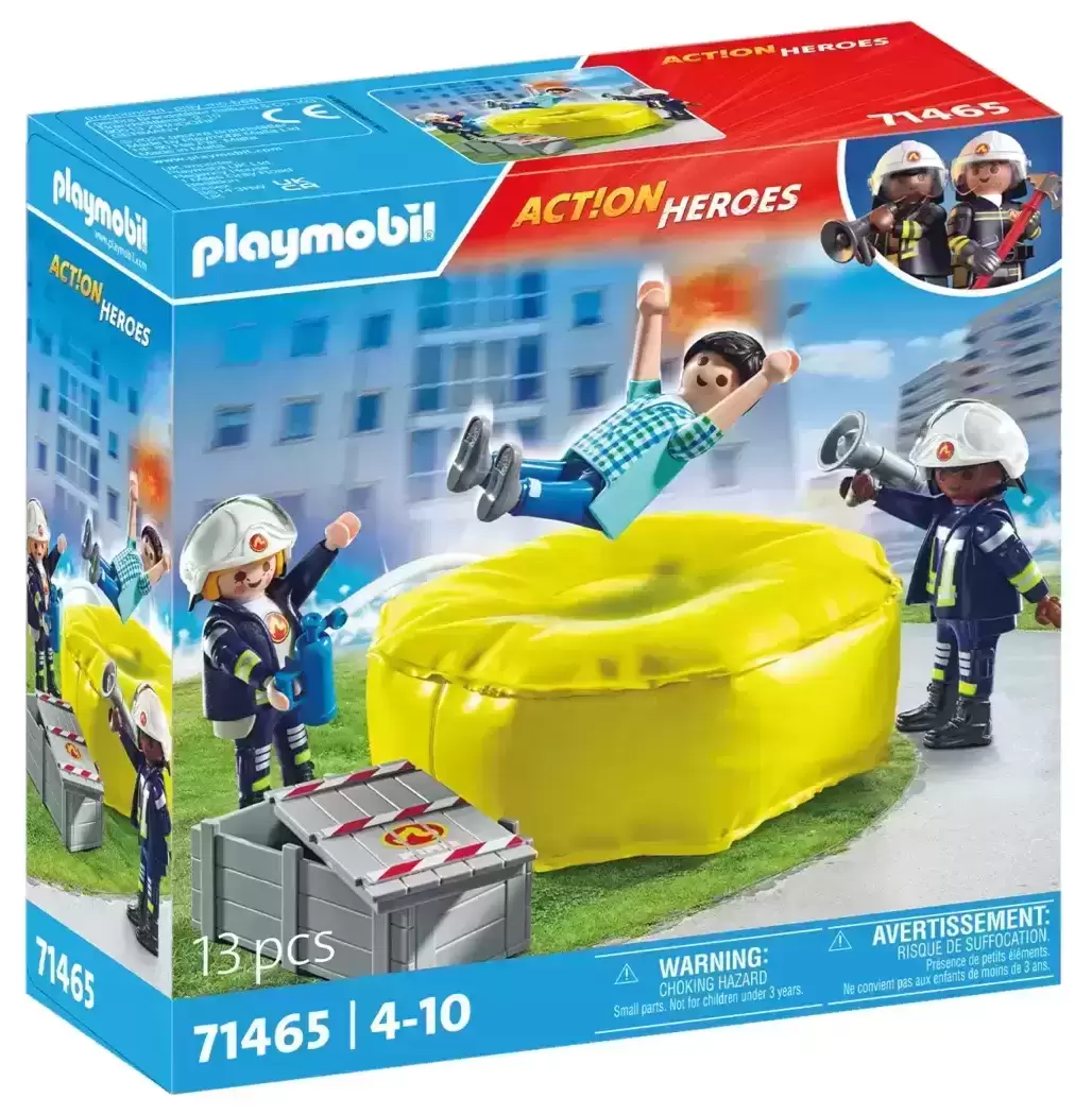 Playmobil Pompier - Pompiers avec coussin de sauvetage