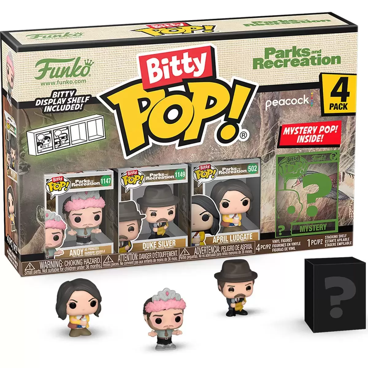 Bitty POP! - Parks And Recreation - Andy, Duke Silver, April Ludgate  & Mystery