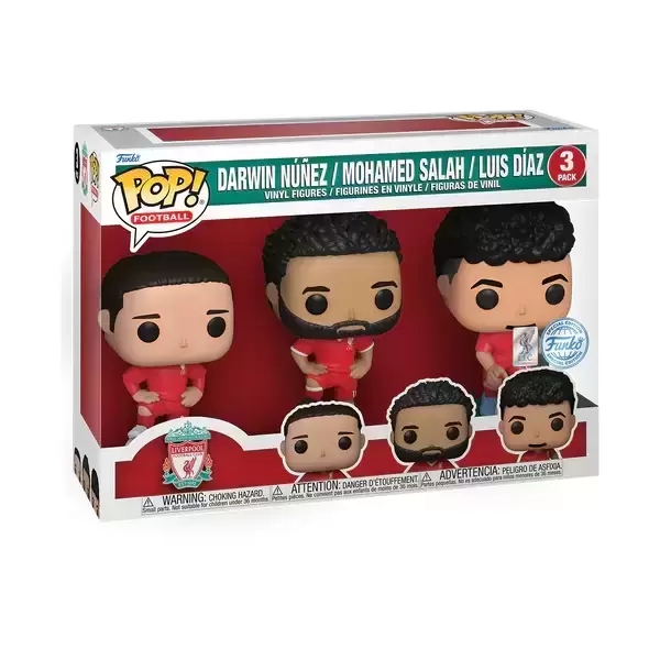 POP! Football (Soccer) - Liverpool - Darwin Nunez, Mohamed Salah & Luis Diaz 3 Pack