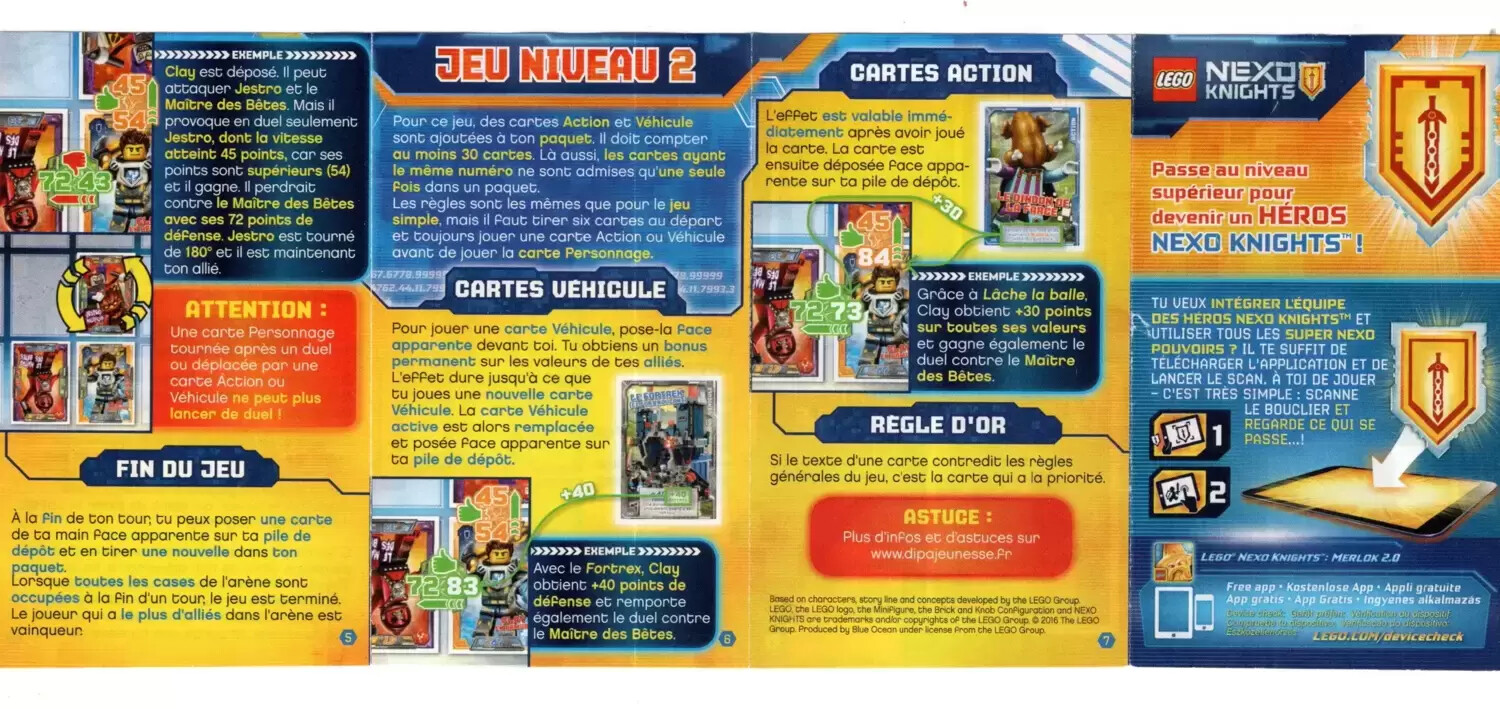Cartes LEGO Nexo Knights - Notice du jeu