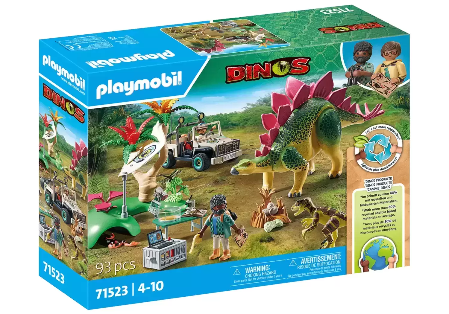 Playmobil Dinosaures - Campement des explorateurs avec dinosaures