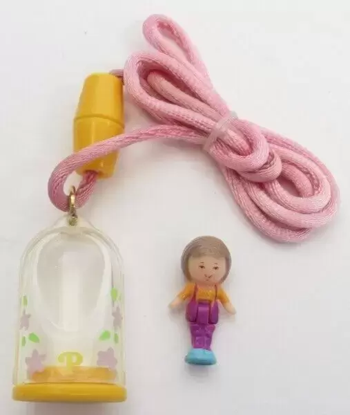 Polly Pocket Bluebird (vintage) - Little Lulu In Necklace Yellow Base Pink Cord