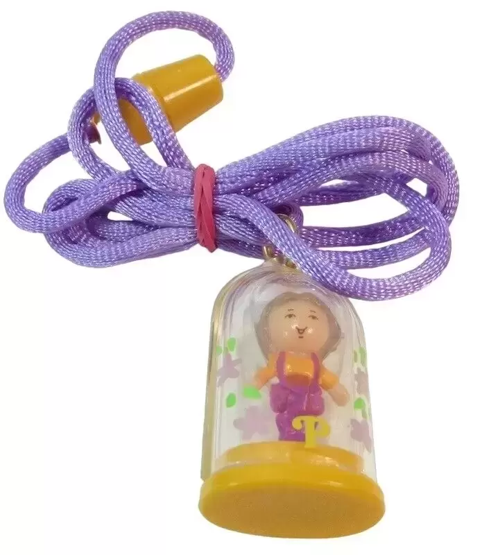 Polly Pocket Bluebird (vintage) - Little Lulu In Necklace Yellow Base Purple Cord