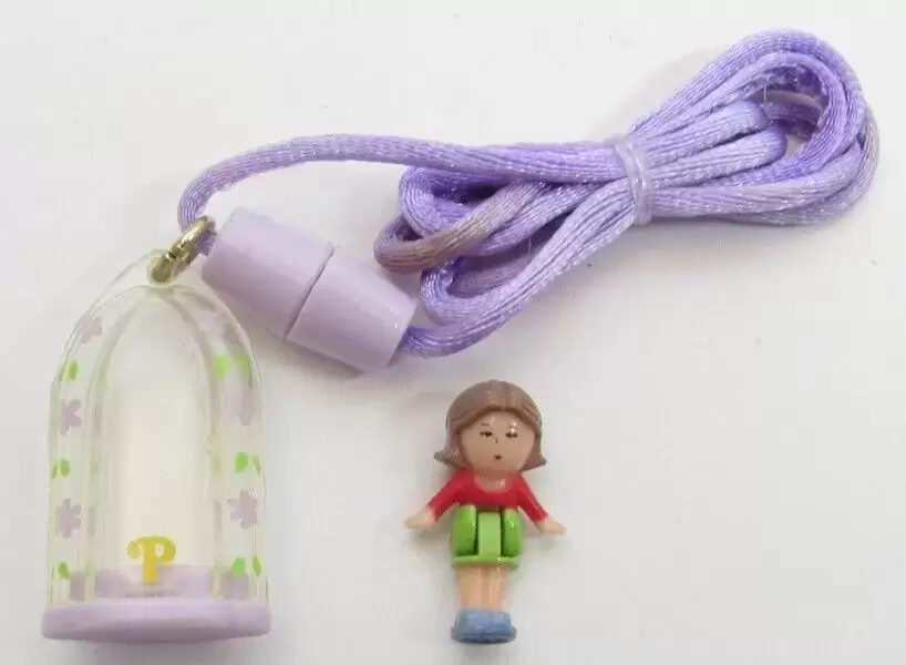 Polly Pocket Bluebird (vintage) - Pixie in her necklace Purple Base & Purple Cord