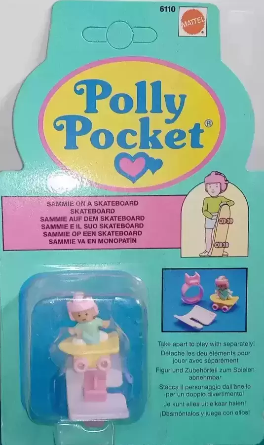 Polly Pocket (1989 - 1998) - Sammie on a Skateboard