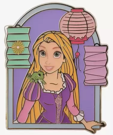 Loungefly and Boxlunch Pins - Rapunzel & Pascal Balcony with Lanterns - BoxLunch