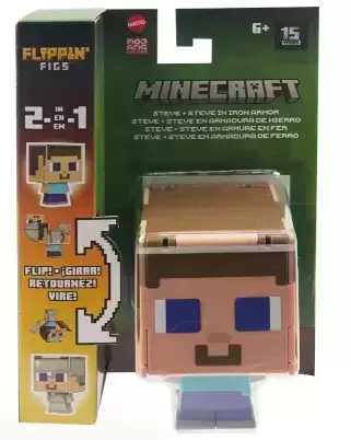Minecraft - Mattel - Flippin\' Figs - Steve & Steve in Iron Armor