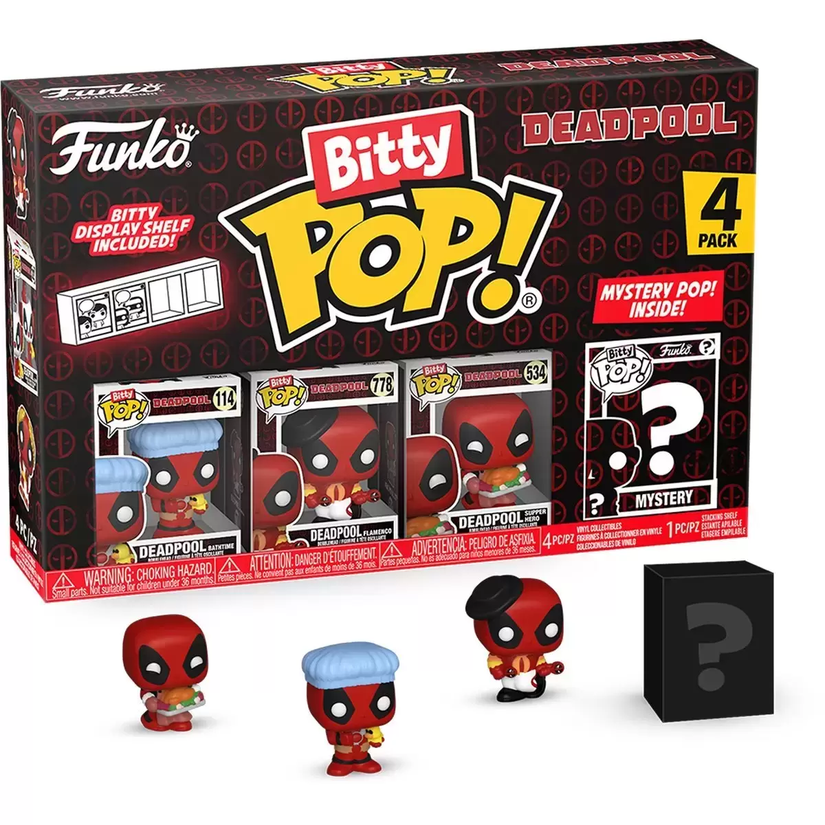 Bitty POP! - Deadpool - Deadpool Bathtime, Deadpool Flamenco, Deadpool Supper Hero & Mystery