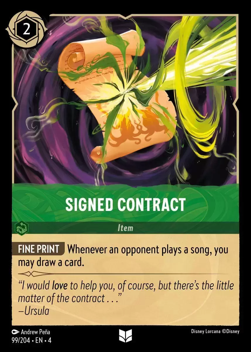 Ursula\'s Return - Signed Contract