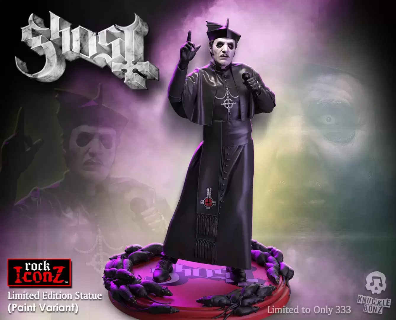 Knucklebonz - Rock Iconz - Ghost - Cardinal Copia Black Cassock (Variant)