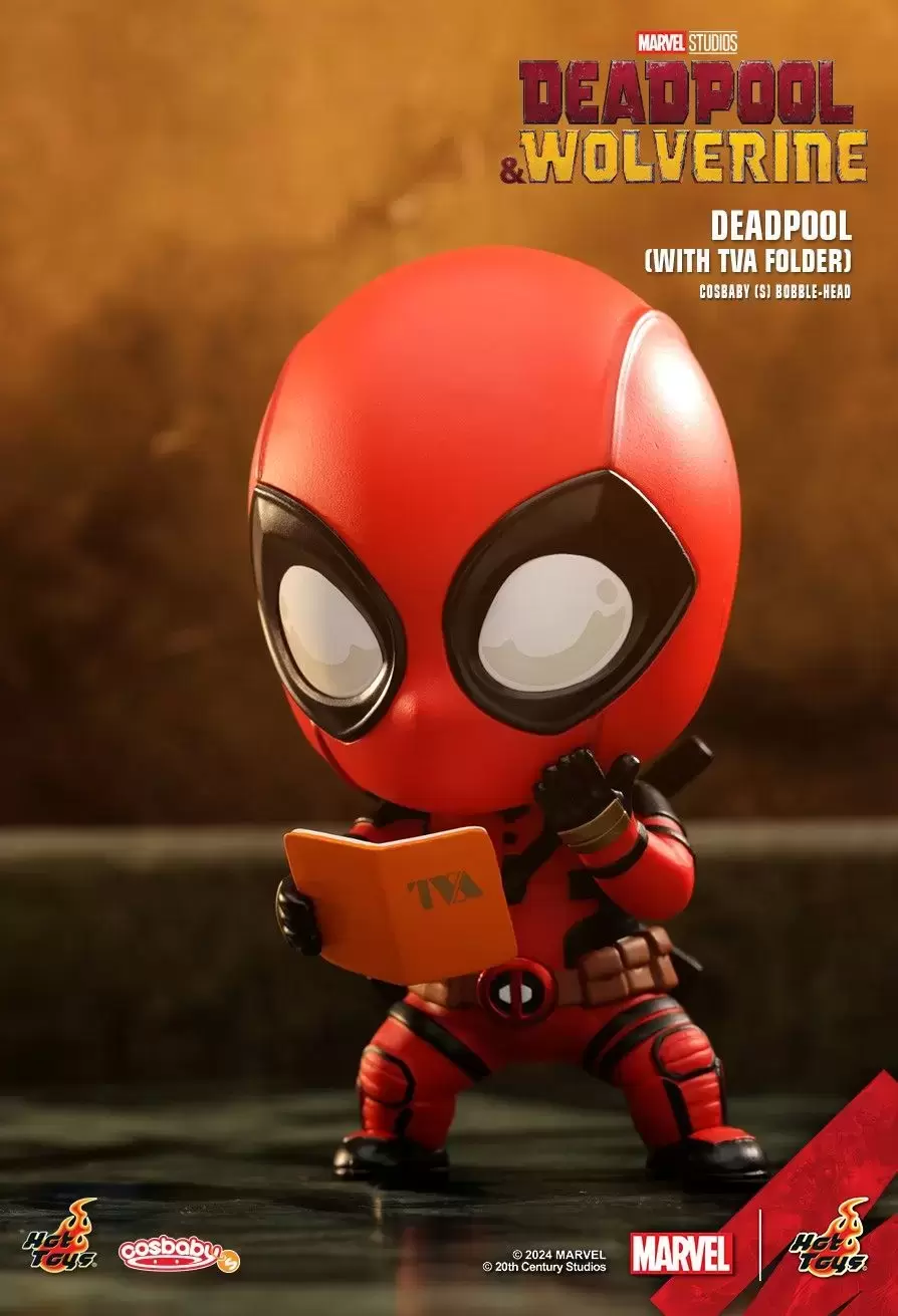 Cosbaby Figures - Deadpool & Wolverine - Deadpool with TVA folder