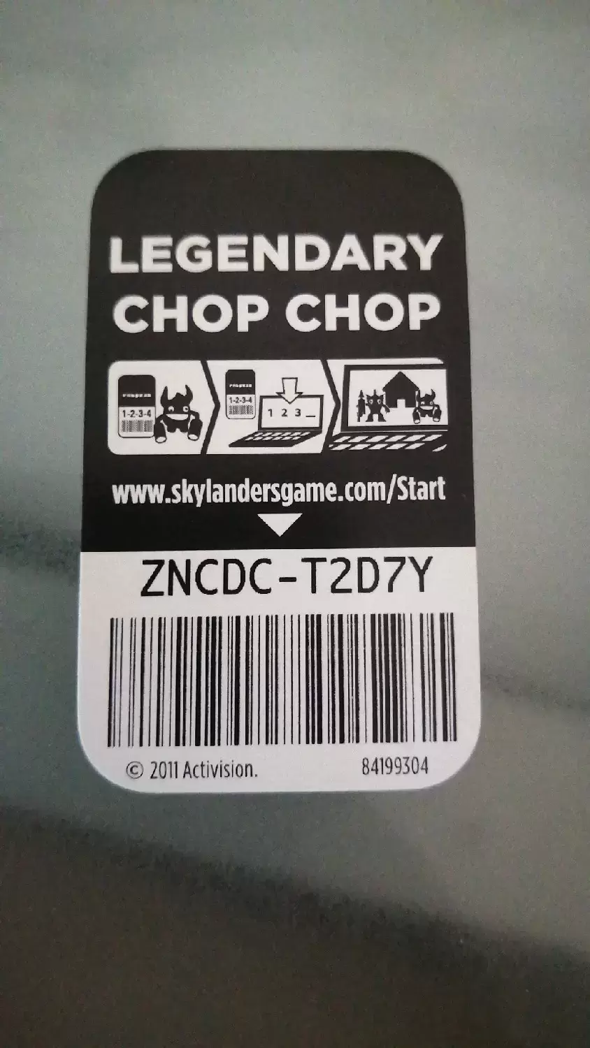 Web Code Skylanders Spyro\'s Adventures - Legendary Chop chop