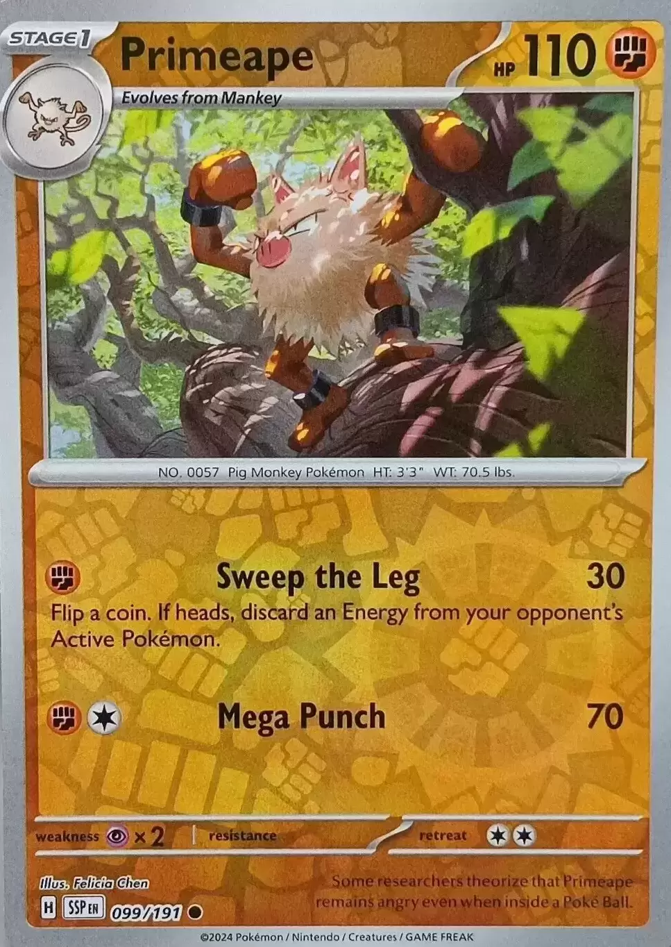 Surging Sparks SSPEN - Primeape Reverse