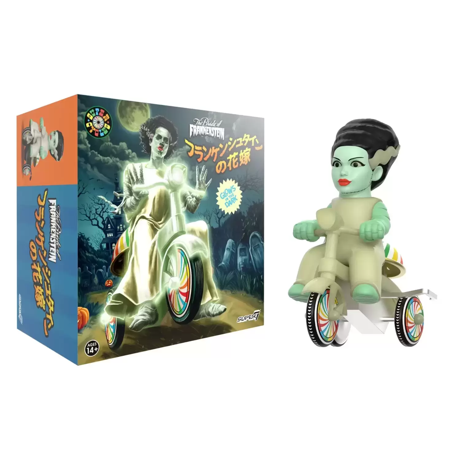 ReAction Figures - Bride of Frankenstein (Glow w/ Glow Trike)