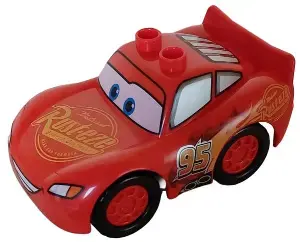 Lego Duplo Minifigures - Duplo Lightning McQueen - Rust-eze Hood, Treated Tires, Low Front Window